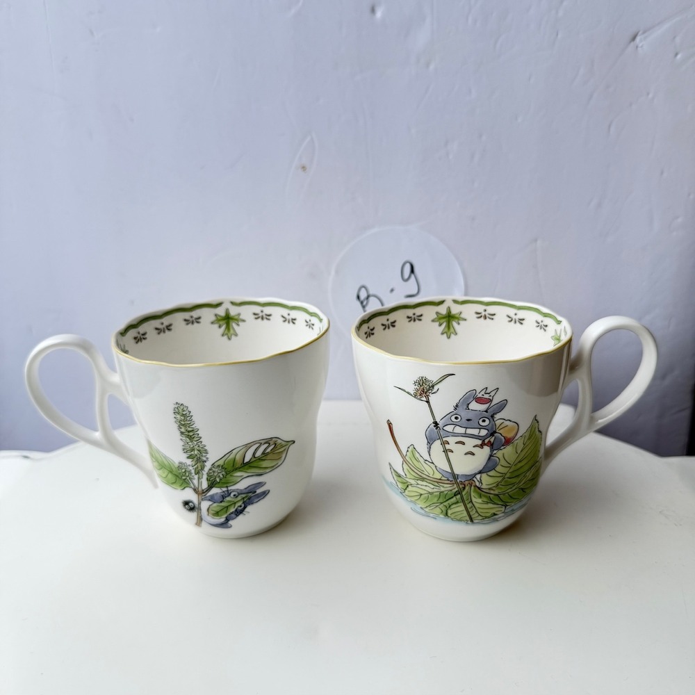 2 Noritake My Neighbor Totoro Mugs Studio Ghibli Fine Porcelain Japan B-9